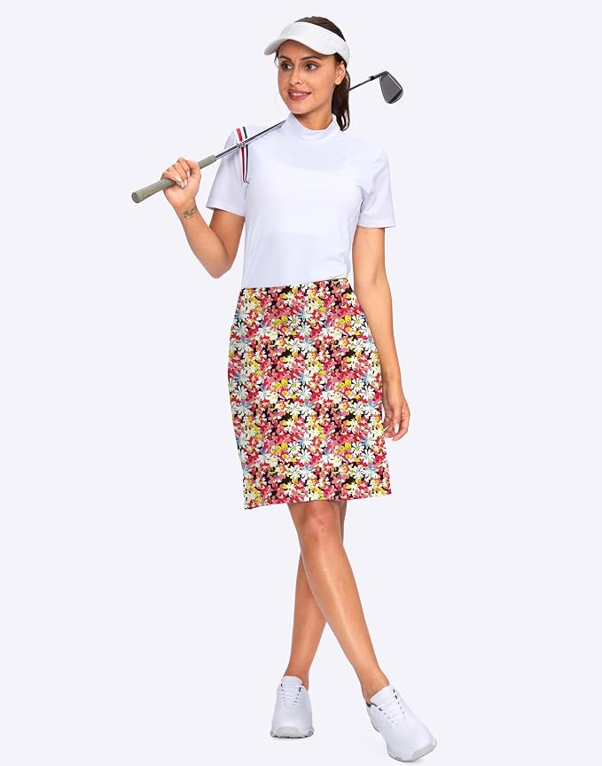Women's 20" Knee Length Skorts Skirts UPF50+ Athletic Tennis Golf Skirt for Women Casual Summer Skirts