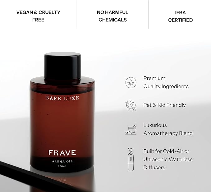 Bare Luxe Hotel Diffuser Oil, 100ml, 3.38 oz Aroma Oil, Scent Inspired by Victoria’s Secret Bare Fragrance, Aromatherapy Refill Fragrance for Waterless Cold Air Diffusers, Home, Office, Hotel