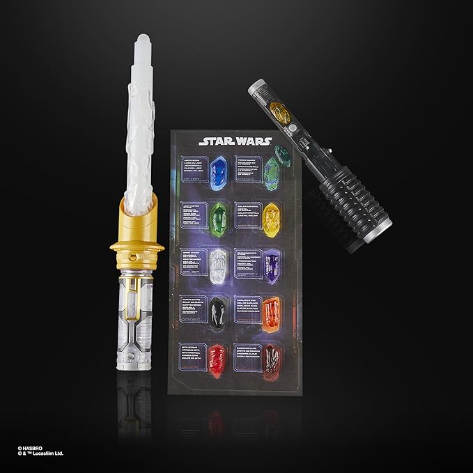 STAR WARS Power Crystal Lightsaber, 7 Colors & 10 Crystals, 50+ Color-Changing Combinations, Lights & Sounds, Toys for Boys & Girls Ages 4+