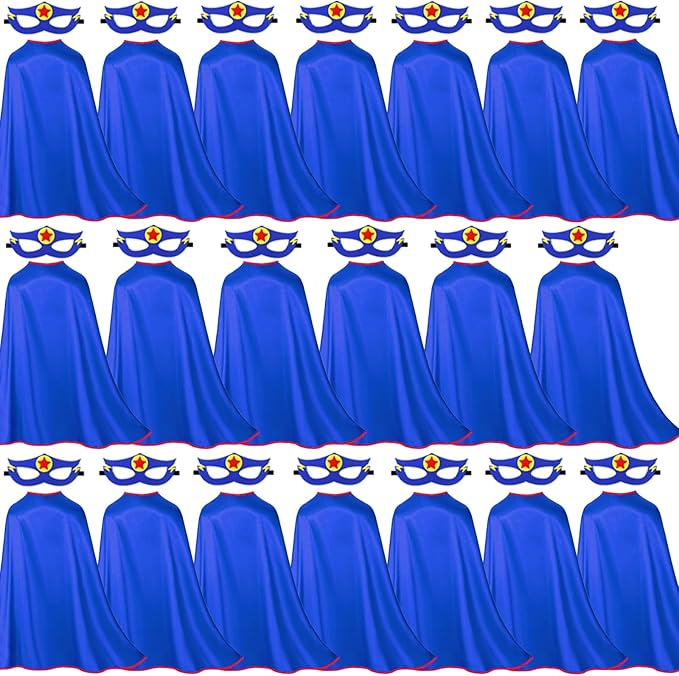 iROLEWIN Superhero-Capes for Kids Bulk 20 Pack Superhero Party Favors Toddler Dress-up Halloween Group Costumes Pretend Play