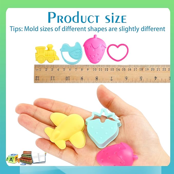 40 Pieces Play Tools and Cutters Play Set Accessories Various Plastic Colorful Molds and Shapes, Party Pack Playset for Air Dry Clay