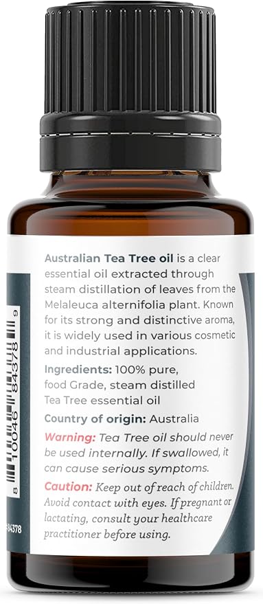 Viva Doria Tea Tree Essential Oil, 100% Pure, Natural, Australian Tea Tree Essential Oil, Undiluted, for Aromatherapy | Food Grade, 15 mL (0.5 Fluid Ounce)
