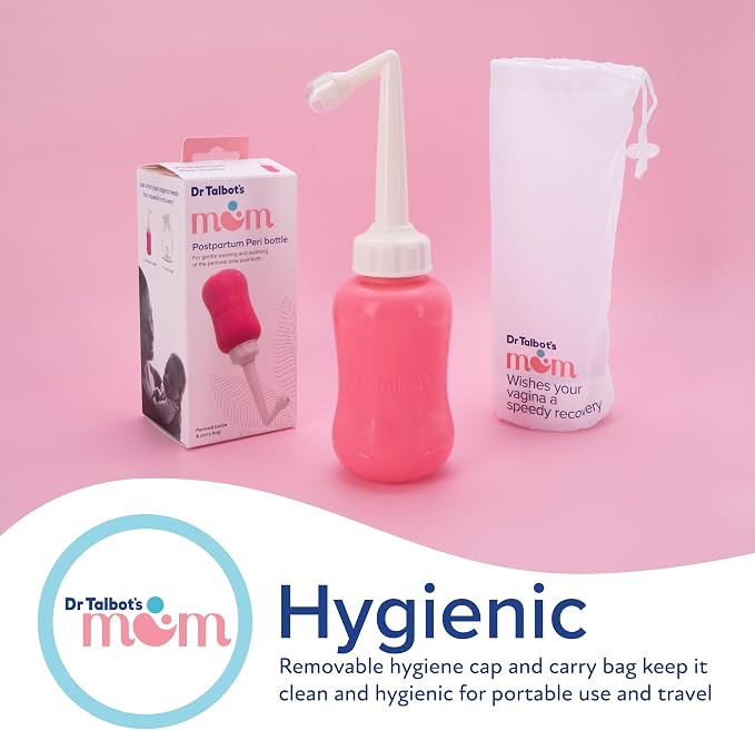 Dr. Talbot's Mom Postpartum Peri Bottle with Carry Bag - (2 Pack) 12.2 fl oz - Silicone Perineal Spray Bottle for Mothers