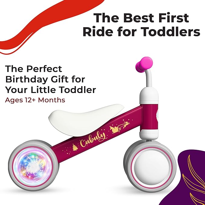 Baby Balance Bike for 1-3 Year – First Birthday Boy Girl Gifts 12-36 Month Mini Bike|Colorful Lighting Wheels|Ride on Toys |Toddler Balance Bike 1-3 Indoor/Outdoor Bike