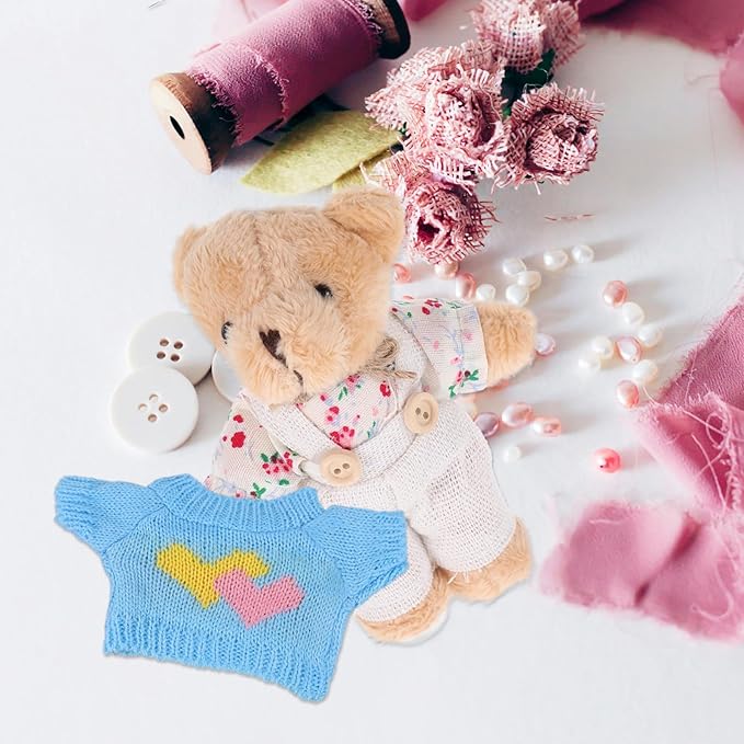 HEMOTON 3 Pcs Bear Clothes Tee Bear Sweater Bears Stuffed Animal Clothes Cute Tiny Clothes DIY Bear Toy for Stuffed Bears Doll with 9 - 11 Inch