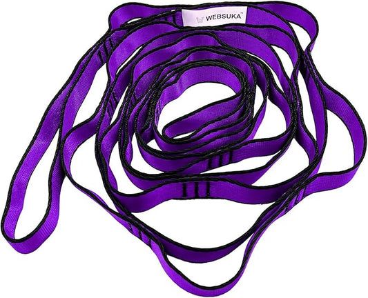 Aerial Yoga Hammock Daisy Chains Strap, Strong 22kN Adjustable with 10 Loops, No Stretch, Climbing Strap Nylon Chain Sling FOR Aerial Yoga,Swing, Hammock, Suspension, Exercise