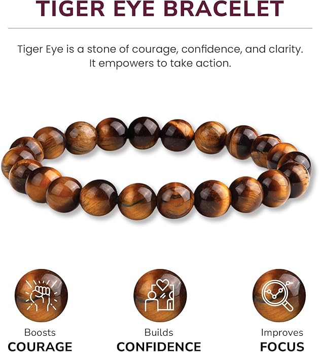 Crystal Vibe 8mm Beaded Bracelets For Women Men - Healing Crystal Bracelet - Adjustable Size