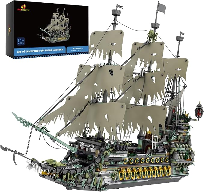JMBricklayer Pirate Ship Building Set for Adults - Ghost Ship Flying Dutchman Model, 5865 Pieces