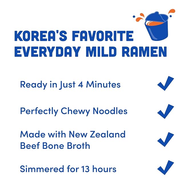 OTOKI Jin Ramen Mild Korean Instant Ramen, 13-Hour Simmered Beef Bone Broth, Mild Savory Flavor, Ready in 4 Minutes, 4.23 oz (Pack of 18)