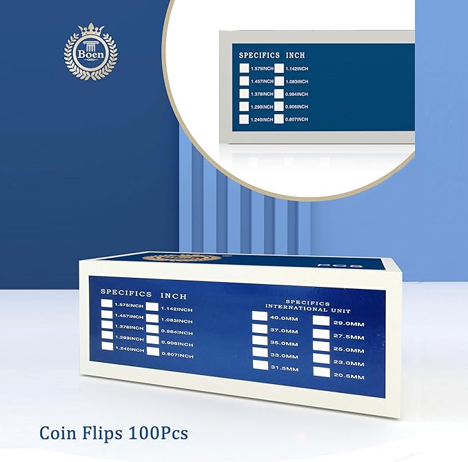 Boen 1000Pcs 23mm（0.9inch）Coin Flips Suitable for Nickel Coins Coin Holders for Colletors The Coin Collection Supplies The Coin Cardboard Coin Flips for Coin Collection.
