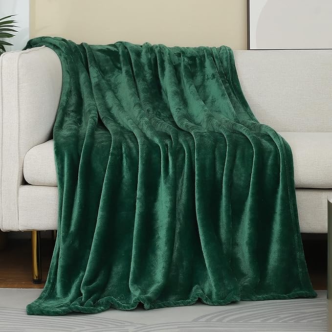 Forest Green Fleece Plush Throw Blanket 50"x60"for Couch Fuzzy Cozy Flannel | Super Soft Lightweight Microfiber Blanket for Sofa Bed bedroom Home Decor All Season,Birthday Gifts for Women Mom Adult