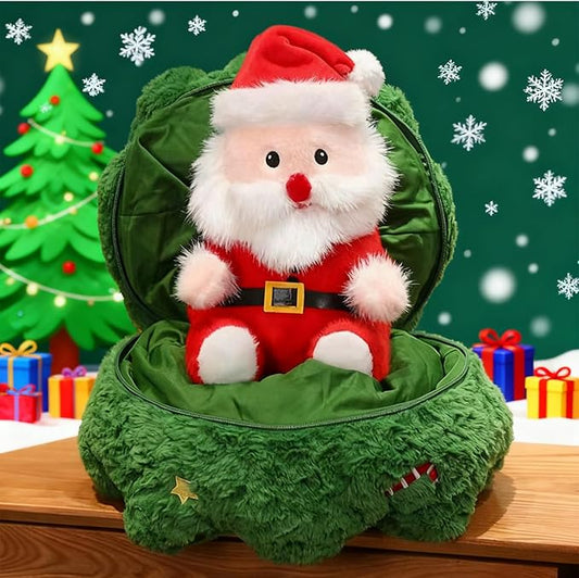 Christmas Tree Topper Elk & Cute Santa Claus Doll - Unique Christmas Holiday Decorations, Surprise Plush Toy for Friends & Children (B)