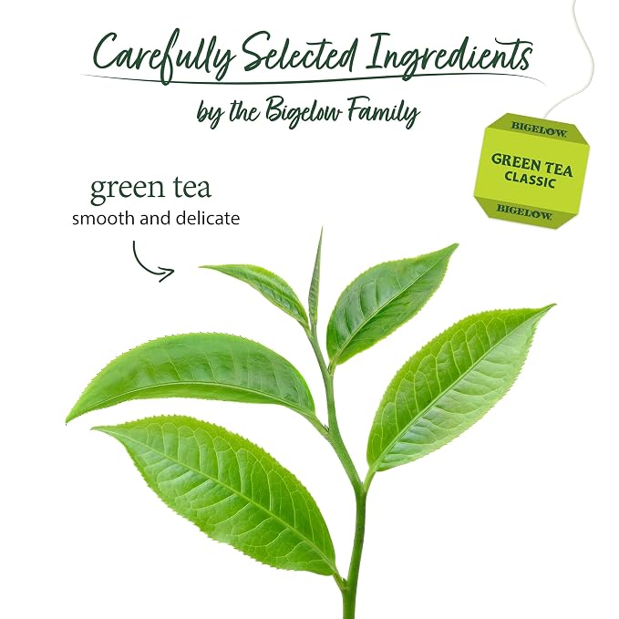 Bigelow Classic Green Tea Bags, 40-Count Boxes (Pack of 6), Caffeinated Green Tea, 240 Tea Bags Total