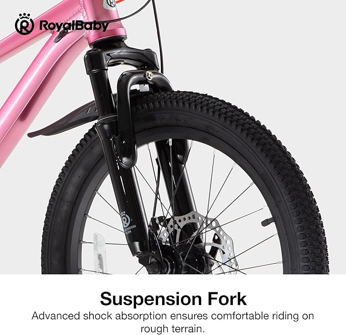 RoyalBaby Kids Mountain Bike for Boys and Girls, Ultra-Light Aluminum 20-26 Inch Wheel Bicycle for 6-14 Years Old Children, 7/21-Speeds Drivetrain