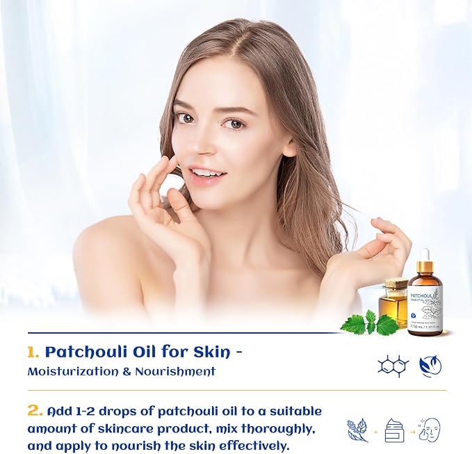 HIQILI Patchouli Essential Oil, for Diffuser, Homemade Perfume, Skin Care, Aromatherapy, Gift for Hippie Friend-30ML | for Diffuser Aromatherapy,Skin Care,Homemade Perfume,Ideal Gift Choice,Large-30mL/1.01 fl.oz