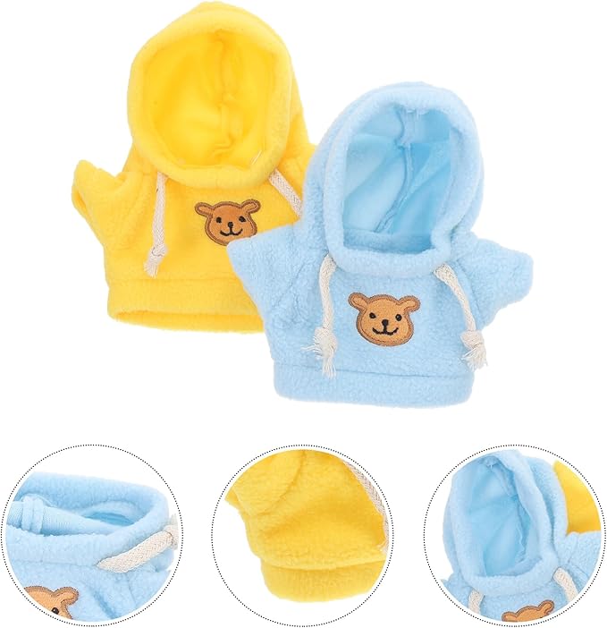 SAFIGLE 10 Pcs Mini Bear Doll Clothes Set Stuffed Animal Hoodies Soft Plush Doll Costume Accessories for Kids Dress up