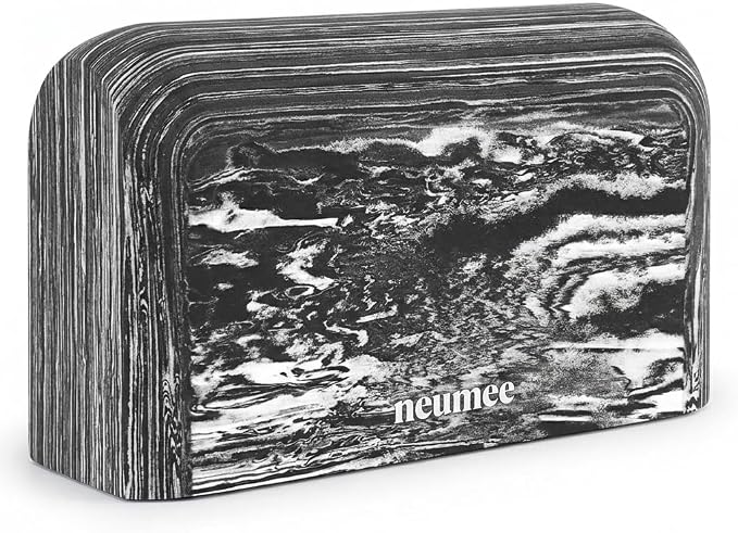Yoga Block, EVA Foam Yoga Brick with Arc Shape & Non-Slip Grip, Lightweight Portable Yoga Block for Women Men, Ink Painting Design, Yoga Accessories for Poses, Pilates, Meditation, Balance & Stretching