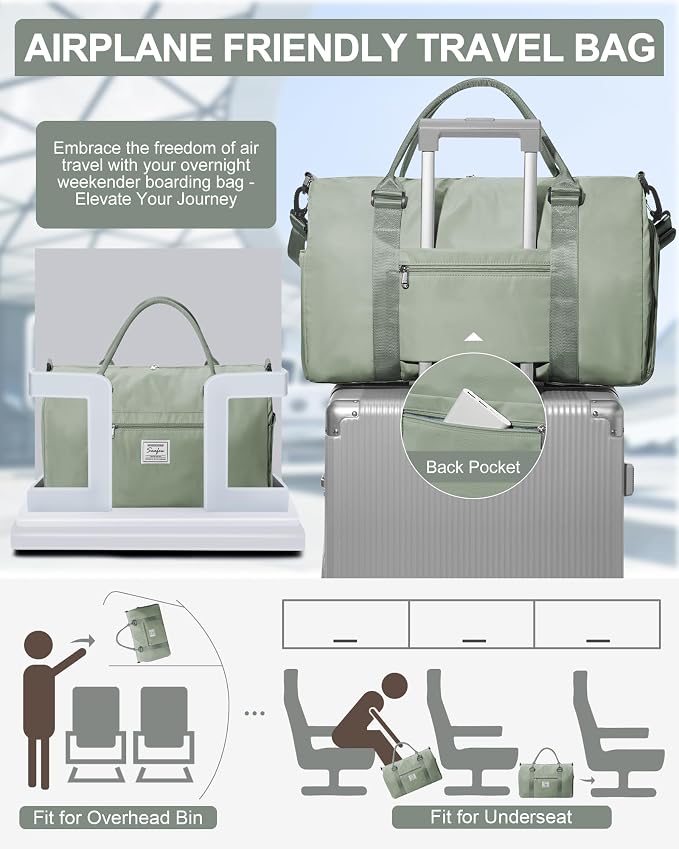 Gym Bag Womens Mens with Shoes Compartment and Wet Pocket Travel Duffel Bag for Women for Plane Sport Gym Tote Bags Swimming Yoga Waterproof Weekend Overnight Carry on Bag Hospital Holdalls