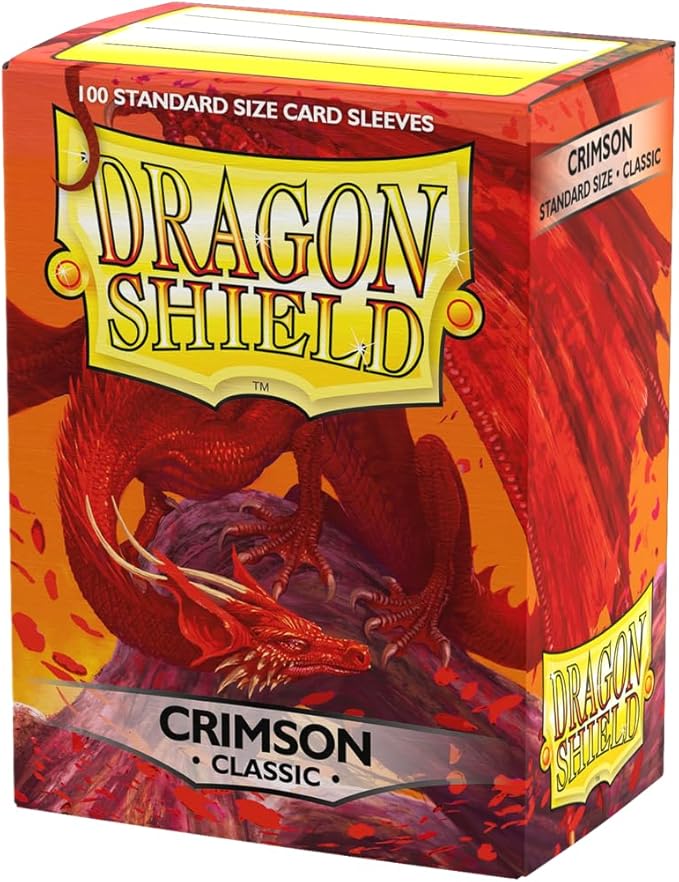 Dragon Shield | Standard Size Card Classic Sleeves | 100 CT - Smooth & Tough Premium TCG Sleeves - Compatible with Pokemon, Flesh & Blood, One Piece & Magic the Gathering | Crimson