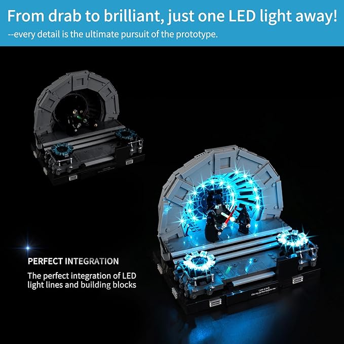 BrickSoul LED Light Kit Compatible with Lego Emperor's Throne Room Diorama 75352 Building Set, Upgrade Desig Lighting Accessories for Star Wars Set, Gift for Lego Fans, Not Included 75352 Model