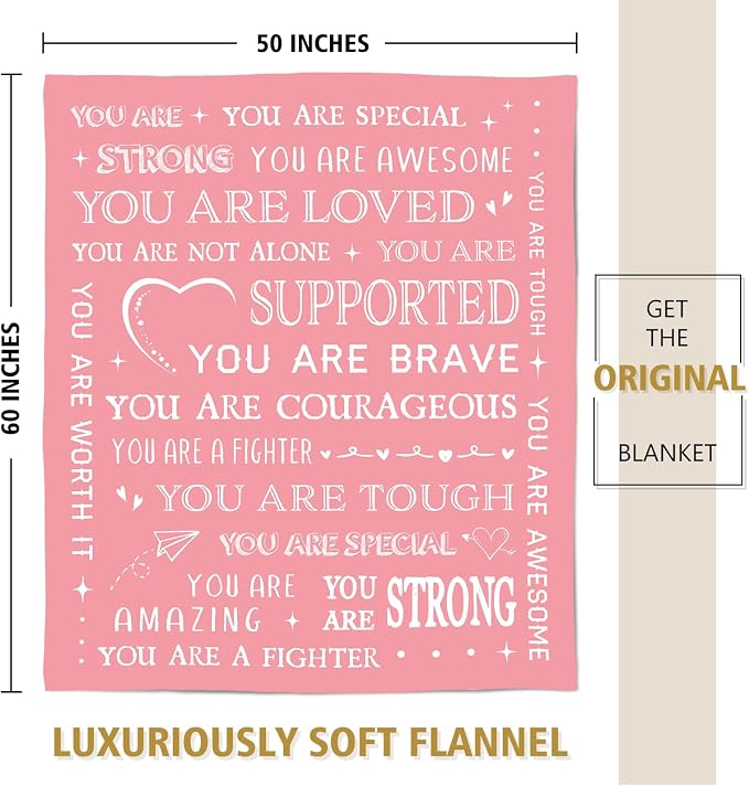 Get Well Soon Gifts for Women- Inspirational Gifts Blanket | Feel Better After Surgery Gifts for Sick Women, Thinking of You Gift for Her Friend Sister Coworker, 60'' x 50''