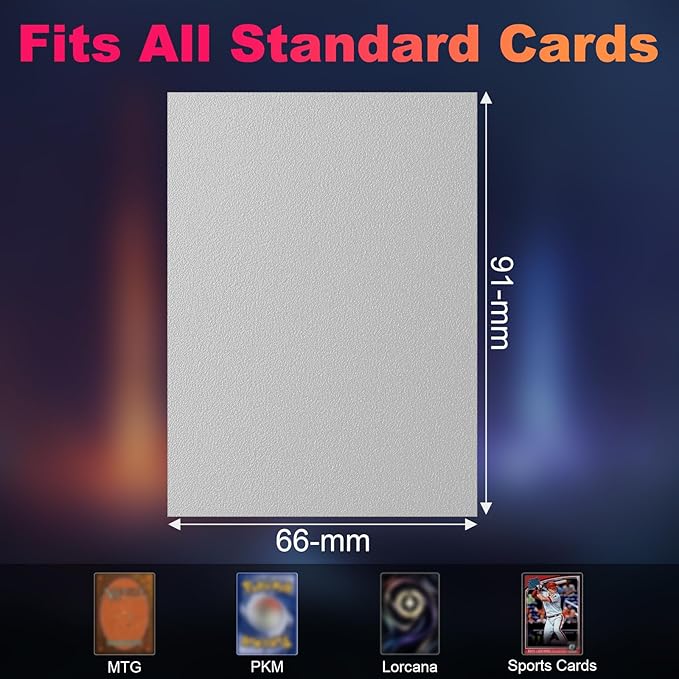 200 Pack Card Sleeves, Matte Dual Trading Card Sleeves with Opaque Back & Smooth Shuffle, Tear Resistant Card Protectors for MTG, TCG and Game Cards (Justice Silver)