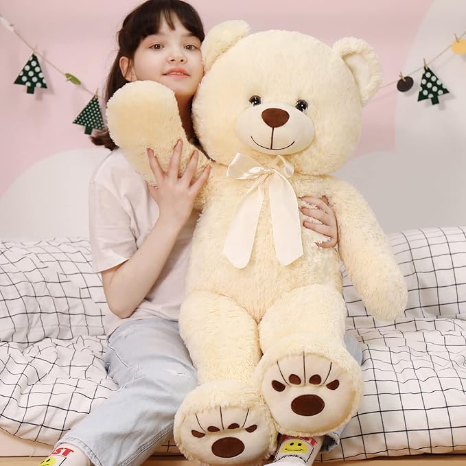 MorisMos Giant Teddy Bear Stuffed Animal, Big Teddy Bear Life Size, 36in Large Teddy Bear Cuddly Soft for Baby Shower, Boys, Girls