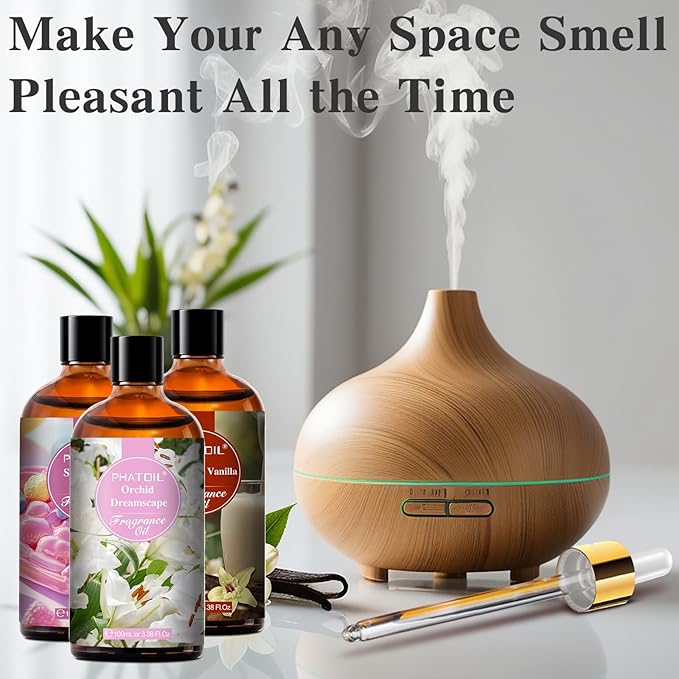 PHATOIL Golden Vintage No.1 Fragrance Oils for Aromatherapy, 3.38FL.OZ Diffuser Oils for Home, Perfect for Aromatherapy, Humidifiers, Yoga, DIY Candle and Soap Making - 100ml