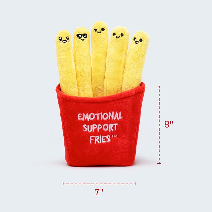 Emotional Support Fries by Relatable, Cuddly Stuffed Animals and Plush Squishy Toys, Cozy Fall Gifts and Trick or Treat Toys for Loved Ones of All Ages, Includes 5 Plushies with Carrying Basket