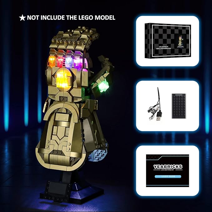 YEABRICKS LED Light for Lego-76191 Marvel Infinity Gauntlet Building Blocks Model (Lego Set NOT Included)