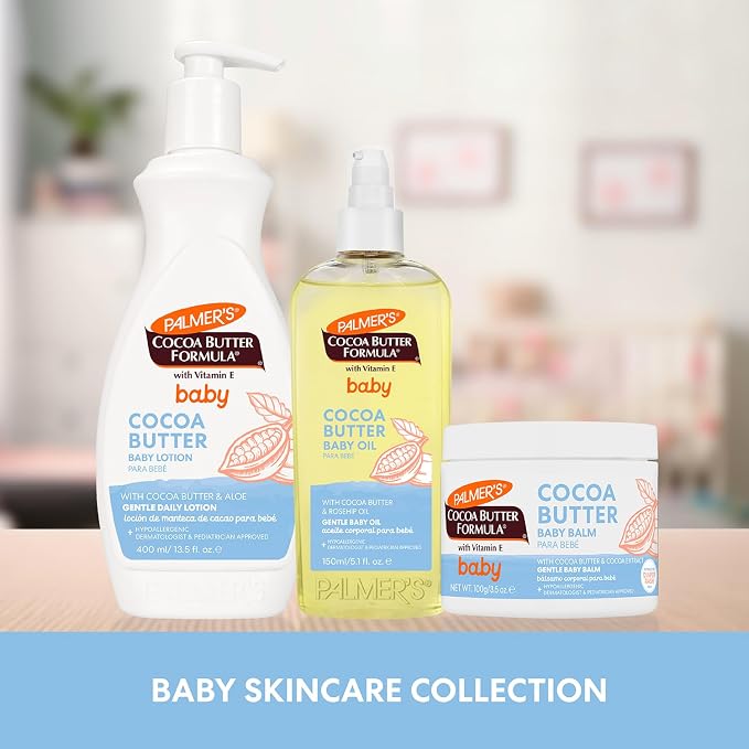 Palmer's Baby Balm, Cocoa Butter Formula Hydrating Baby Cream, 3.5 Oz, Nourishing Dry Skin, Eczema, Cradle Cap & Diaper Rash Cream, Hypoallergenic, 48Hr Moisture, Dermatologist Tested Essentials