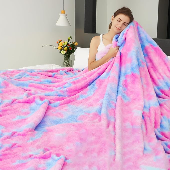 MUGD Lightweight Blanket Fleece Big Blanket Fuzzy Throw Blanket for Bed Queen Size