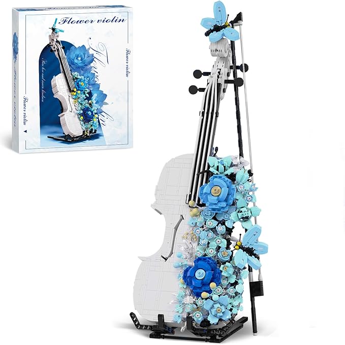 goqi Violin Toy Building Set, 1419+ Pieces Musical Instrument Building Block Set Compatible with Lego, Violin Model Toy Gift for Adult & Music Lovers