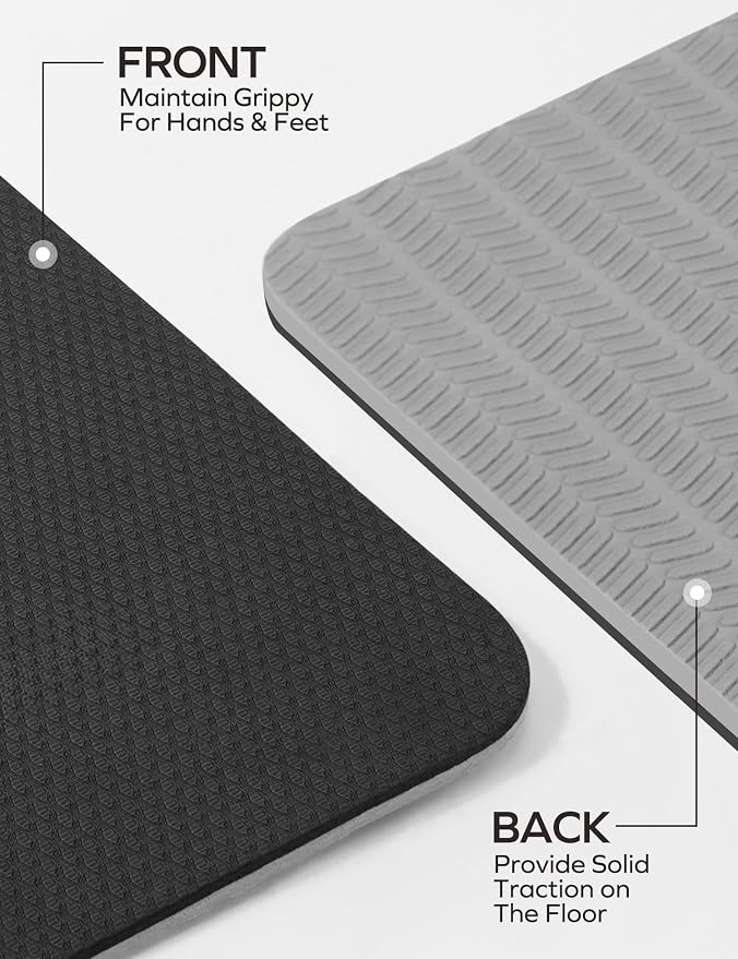 Ewedoos Eco Friendly Yoga Mat Thick TPE Yoga Mat Non Slip Yoga Mats Anti-tear Exercise Workout Mat for Women Men Kids Yoga, Pilates and Fitness