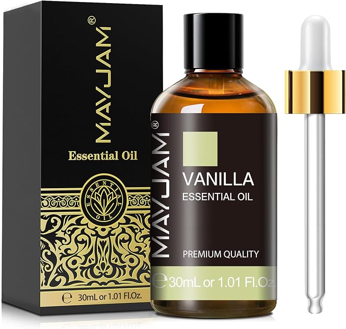 Vanilla Essential Oil 30ml/1.01fl.oz, MAYJAM Premium Vanilla Oils for Aromatherapy, Diffuser, Soap Making, Candle Making, Long Lasting Scents
