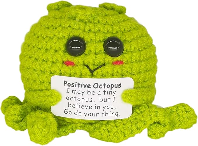 Positive Funny Potato Head with Card Mini Crochet Knitting for Handmade Emotional Support Pickled Gift Party Decoration Encouragement