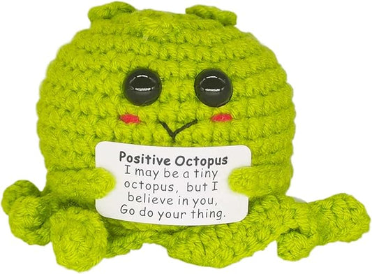 Positive Funny Potato Head with Card Mini Crochet Knitting for Handmade Emotional Support Pickled Gift Party Decoration Encouragement