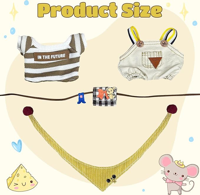Clothes Fit for 17CM Doll, Fashion Doll Clothes Outfit Set Cute Theme Designer Toys Dress Accessories for Collector Fans Display (White Mice)