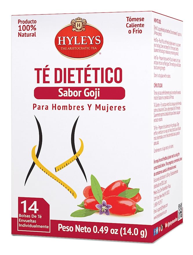 Hyleys Dieter's Tea with Goji Berry Flavor - 14 Tea Bags - Slimming Weight Loss Detox Cleanse Tea