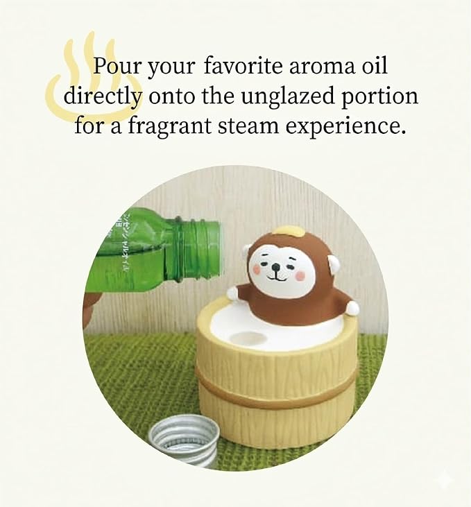 Passive Stone Diffuser, Cute Animal Series Aromatherapy Oil Diffuser for Tabletop Decor (1, Leisurely Monkey)