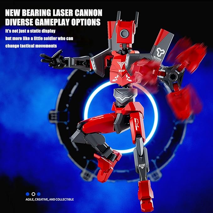 T13 Action Figures, Assembly Completed Action Figure, 5.2 Inch Robo 13 3D Printed Action Figure - The Ultimate Hero for Action-Packed Playtime (Red)