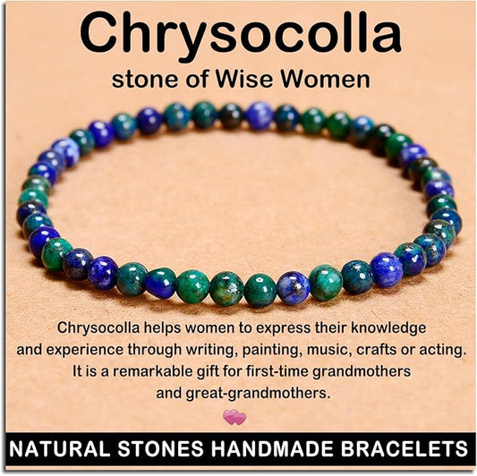 AD Beads Handmade Gemstone Stretch Elastic Bracelet Crystal Healing Reiki Nature's Beauty and Spiritual Essence Unisex