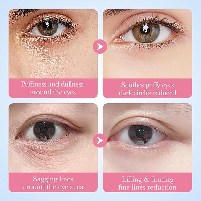 Under Eye Patches - 60 Pcs Eye Mask Anti-Aging Collagen Hyaluronic Acid Moisturizing Under Eye Mask for Removing Dark Circles, Puffiness