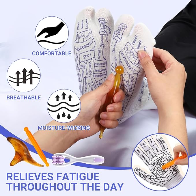 Reflexology Socks，Acupressure Socks，Massage Socks，Finger Massager，Gloves ，Help to Relieve Fatigue and Relax the Body and Mind