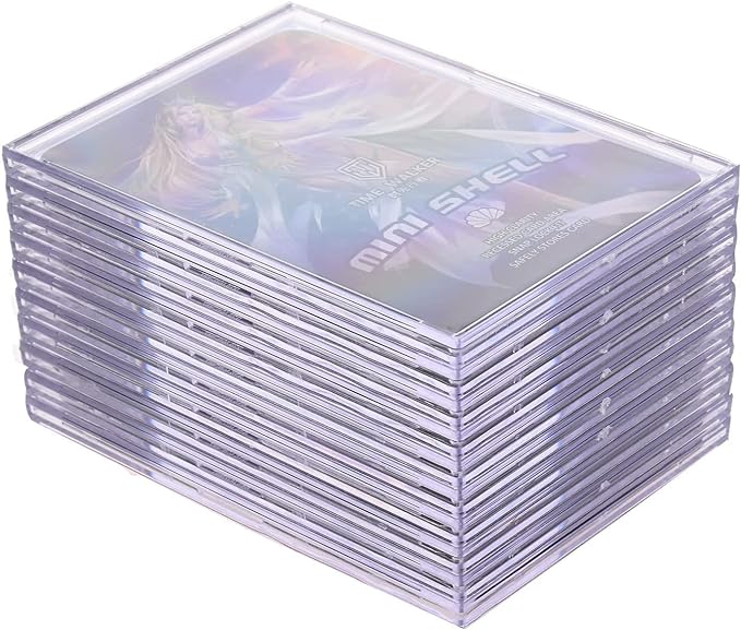 Cards Sleeves Top Loaders 10 Hard Acrylic Card Protector Clear Card Brick + 1 Display Stand Fit for Trading Cards,Standard Sports Cards,Baseball Card Holder Cases Collectibles White