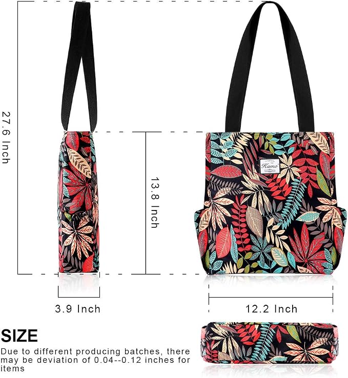 KAMO Floral Tote Bag - Waterproof Lightweight Handbags Travel Shoulder Bag for Hiking Yoga Gym Swimming Travel Beach