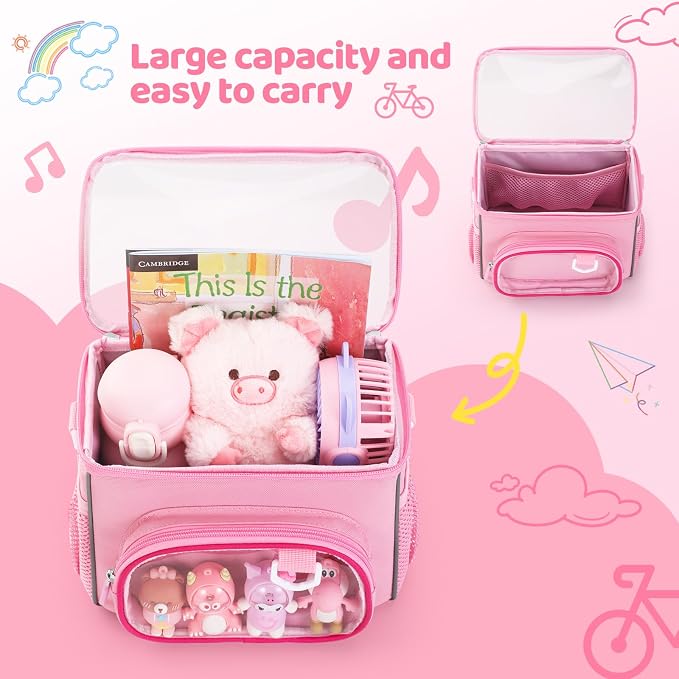 Kids Bike Basket, Front Frame Handlebar Bag for Toddler Scooter Tricycle Bicycle, Cute Small Fabric Bicycle Basket for Boys & Girls,
