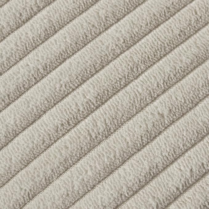 Fancy Homi Set of 2 Neutral Taupe Decorative Throw Pillow Covers 12x12 Inch with Pom-poms for Couch Bed Sofa, Modern Farmhouse Boho Home Decor, Soft Plush Corduroy Cute Cushion Case 30x30 cm