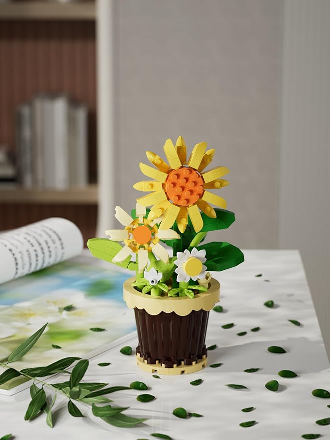 YEIBOBO ! The 12-Piece Flowers and Plant Building Set is A Special Birthday Gift for Women and Girls. with 2531 Pieces, It Can Be Used for Home Decoration, Bonsai, Or Adult Building Block Toys.