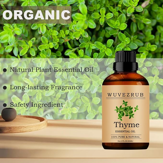 Thyme Essential Oils 60ML, 100% Pure and Natural Essential Oil for Aromatherapy Diffuser - 2 Fl Oz/Thyme